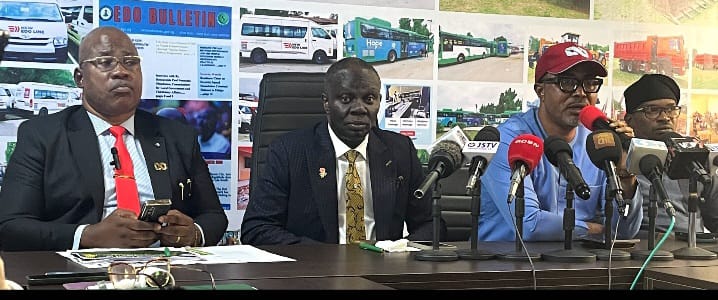 Edo State officials address journalists during a joint press briefing on environmental enforcement, waste management and flood control in Benin City